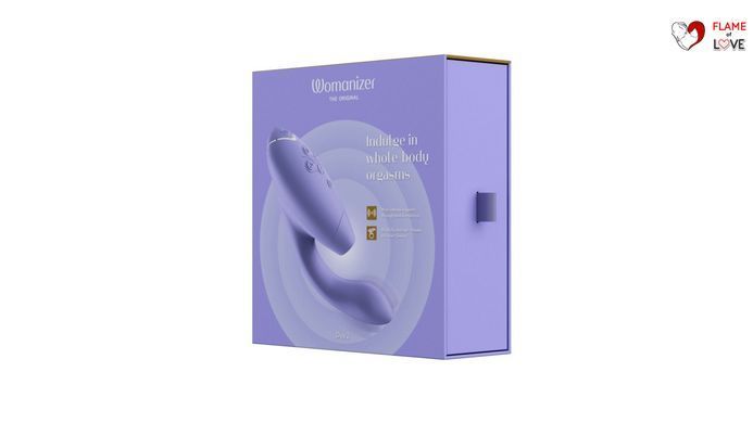 Подвійний вакуумний кліторальний стимулятор Womanizer Duo 2 - Lilac, незалежні мотори