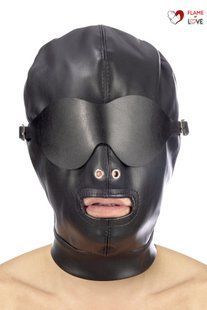 Капюшон для БДСМ зі знімною маскою Fetish Tentation BDSM hood in leatherette with removable mask