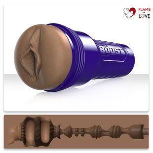Мастурбатор-вагіна Fleshlight Boost Bang Medium Dark Flesh, плаваючі кільця Turbo Tech