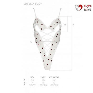 Еротичний боді з малюнком Passion LOVELIA BODY S/M, white