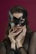 Маска кішечки Feral Feelings - Kitten Mask, натуральна шкіра, чорна - 1