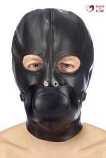 Капюшон з кляпом для БДСМ Fetish Tentation BDSM hood in leatherette with removable gag