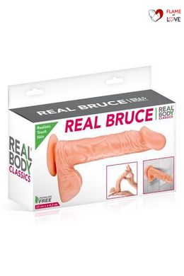 Фалоімітатор Real Body — Real Bruce Flesh, TPE, діаметр 4,2 см