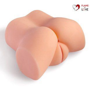 Мастурбатор-півторс з вібрацією Real Body Real Tess, вагіна та анус, 18х15см