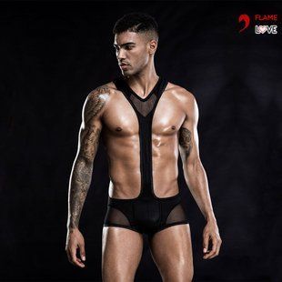 Еротичний чоловічий боді "Потужний Саймон" One Size Black