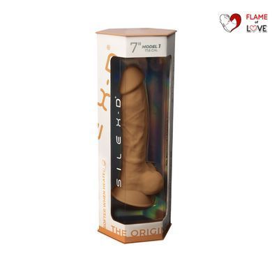 Фалоімітатор SilexD Johnny Caramel (MODEL 1 size 7in), двошаровий, силікон + Silexpan, діаметр 3,8см