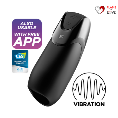 Смарт мастурбатор Men Vibration+колір: чорнийSatisfyer (Німеччина)