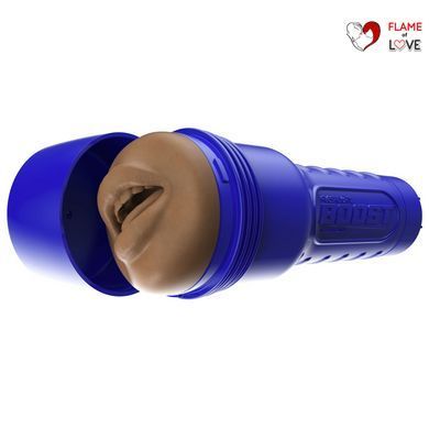 Мастурбатор-ротик Fleshlight Boost Blow Medium Dark Flesh, плаваючі кільця Turbo Tech