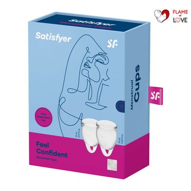 Набір менструальних чаш Satisfyer Feel Confident (Transparent), 15мл та 20мл, мішечок для зберігання