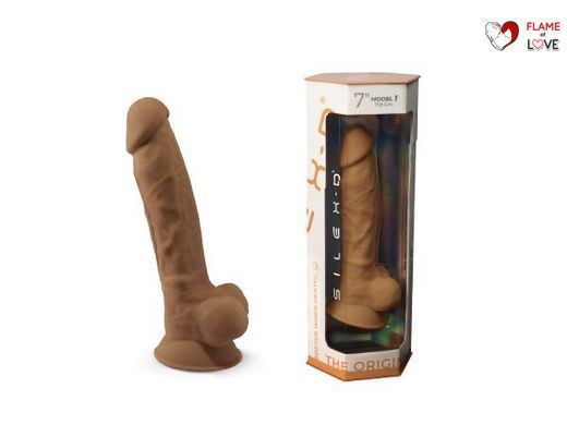 Фалоімітатор SilexD Johnny Caramel (MODEL 1 size 7in), двошаровий, силікон + Silexpan, діаметр 3,8см