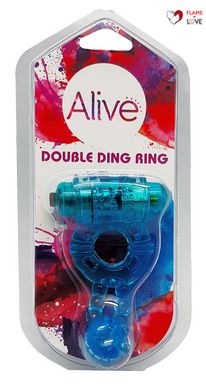 Ерекційне віброкільце Alive Double Ding Ring Blue