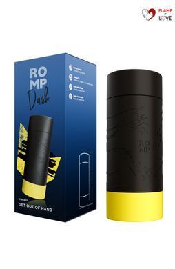 Мастурбатор з ефектом вакууму Romp Dash Black, багата текстура, багаторазовий
