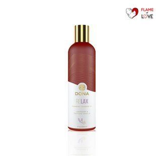 Натуральне масажне масло DONA Relax - Lavender & Tahitian Vanilla (120 мл) з ефірними маслами, One Size
