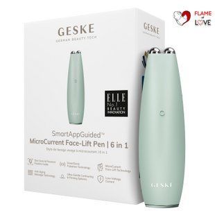 Мікрострумова ручка для підтяжки шкіри обличчя GESKE MicroCurrent Face-Lift Pen 6в1 green, One Size