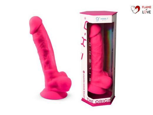 Фалоімітатор SilexD Tomas Pink (MODEL 1 size 9in), двошаровий, силікон + Silexpan, діаметр 4,9см