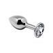 Металева анальна пробка з кристалом Alive Mini Metal Butt Plug White M - 1