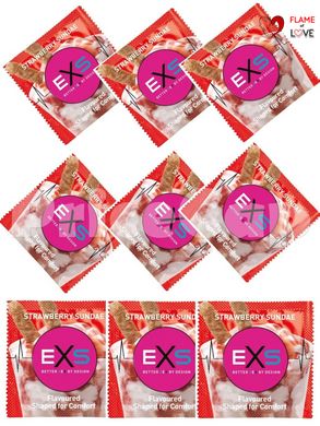 Презерватив EXS зі смаком полуниці Flavoured strawberry sundae Веган за 5 шт