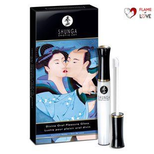 Стимулювальний блиск для губ Shunga LIPGLOSS &ndash; Coconut Water (10 мл), ефект поколювання, холод-тепло