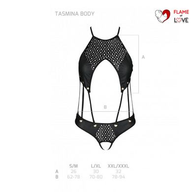 Розпродаж!!! Боді з екошкіри з ремінцями та перфорацією Tamaris Body black L/XL — Passion