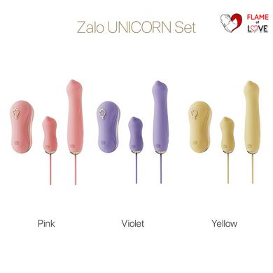 Набір 3в1 Zalo — UNICORN Set Pink, віброяйце, пульсатор, вакуумний стимулятор