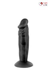 Фалоімітатор із присоскою Real Body — Real Zack Black, TPE, діаметр 3,7 см