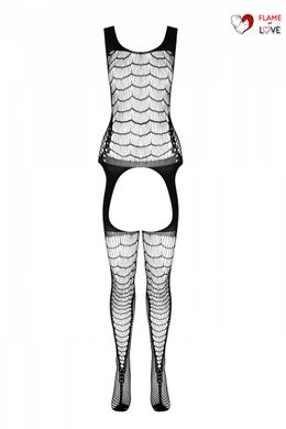 Сітчастий тілесний бодістокінг з подвійним плетінням та підв'язками Casmir CA007