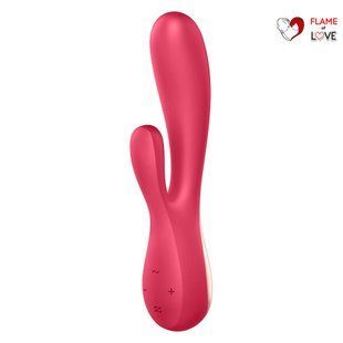 Смарт вібратор-кролик Satisfyer Mono Flex Red, 2 мотори, керування через інтернет
