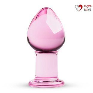 Рожева анальна пробка зі скла Gildo Pink Glass Buttplug No. 27