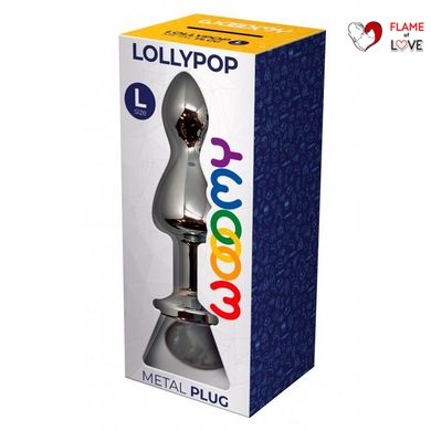 Металева анальна пробка Wooomy Lollypop Double Ball Metal Plug L, діаметр 3,5 см, довжина 10,5 см