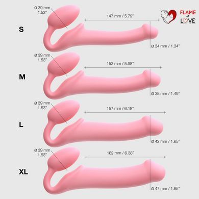 Безремінний страпон Strap-On-Me Rose M, повністю регульований, діаметр 3,3 см