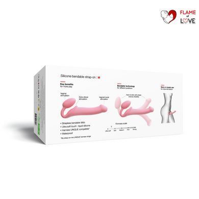 Безремінний страпон Strap-On-Me Rose M, повністю регульований, діаметр 3,3 см