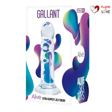 Прозорий фалоімітатор Alive Gallant Jelly Dildo (м'ята упаковка)