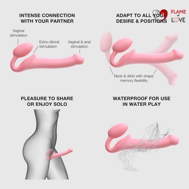 Безремінний страпон Strap-On-Me Rose M, повністю регульований, діаметр 3,3 см