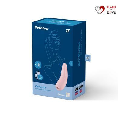 Вакуумний кліторальний стимулятор Satisfyer Curvy 2+ Pink з керуванням через інтернет