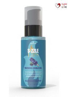 Зігрівальний масажний гель Sensuva Sizzle Lips Blueberry Ice Pop (59 мл), без цукру, їстівний