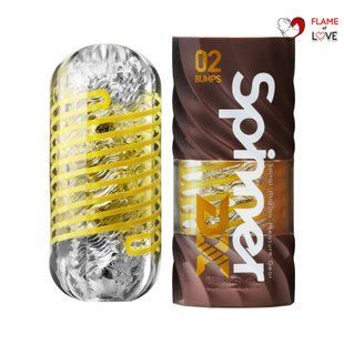 Мастурбатор Tenga Spinner DX 02 Bumps, з пружною стимулювальною спіраллю всередині, середній вплив