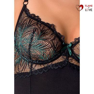Корсет з пажами Passion Exclusive FLORIS CORSET L/XL, black, трусики