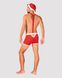 Чоловічий еротичний костюм Санта-Клауса Obsessive Mr Claus S/M, боксери на підтяжках, шапочка з помп - 4