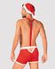 Чоловічий еротичний костюм Санта-Клауса Obsessive Mr Claus S/M, боксери на підтяжках, шапочка з помп - 2