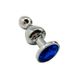 Металева анальна пробка Wooomy Lollypop Double Ball Metal Plug Blue M діаметр 3,1 см, довжина 9,4 см - 1