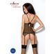 Корсет з пажами Passion MELANIA CORSET S/M, black, трусики, напівпрозорий - 4