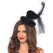 Жіночий міні-циліндр Steampunk Velvet Mini Top Hat від Leg Avenue, чорний - 1