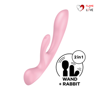 2 в 1: вібратор-кролик + масажер Triple Ohколір: рожевийSatisfyer (Німеччина)