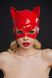 Еротична лакована маска D&A Кішечка, червона - 3
