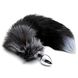 Металева анальна пробка Лисячий хвіст Alive Black And White Fox Tail M, діаметр 3,4 см - 1