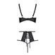 Комплект білизни Passion TASMINA SET S/M black, ліф, високі трусики з корсетом ззаду - 4