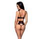 Комплект білизни Passion TASMINA SET S/M black, ліф, високі трусики з корсетом ззаду - 2