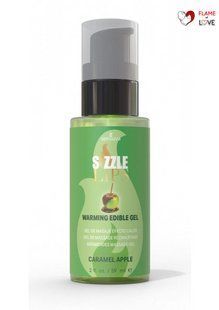 Зігрівальний масажний гель Sensuva Sizzle Lips Caramel Apple (59 мл), без цукру, їстівний