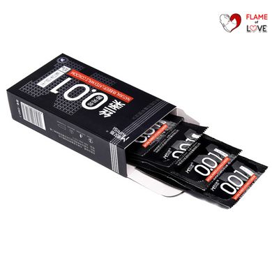 Набір ультратонких презервативів 0,01 мм з додатковим мастилом, Black 10 шт.