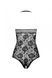 Бодістокінг з імітацією корсетної шнурівки Passion BS094 One Size, white, квітковий візерунок, з дос - 4